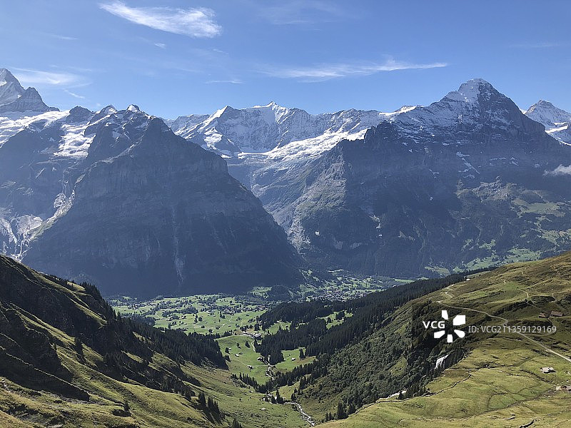 瑞士格林德瓦雪山风光图片素材