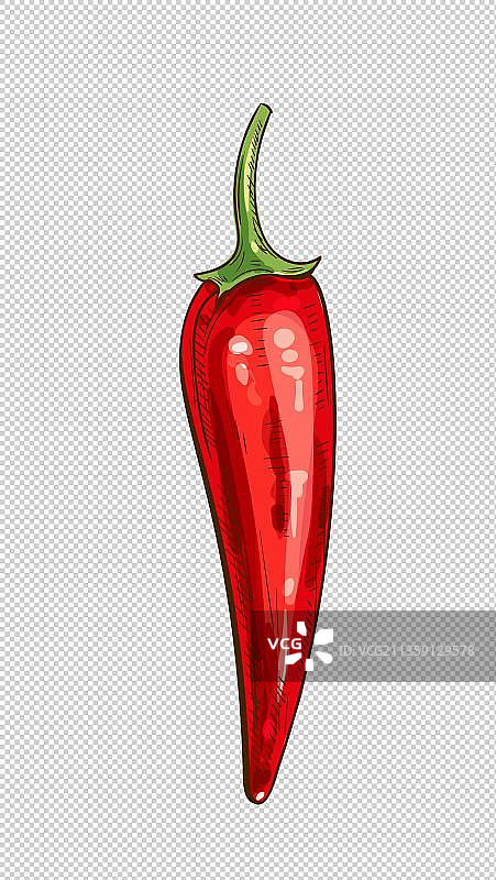 红色小尖椒元素图片素材