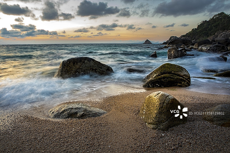 泰国日落时分的海景图片素材