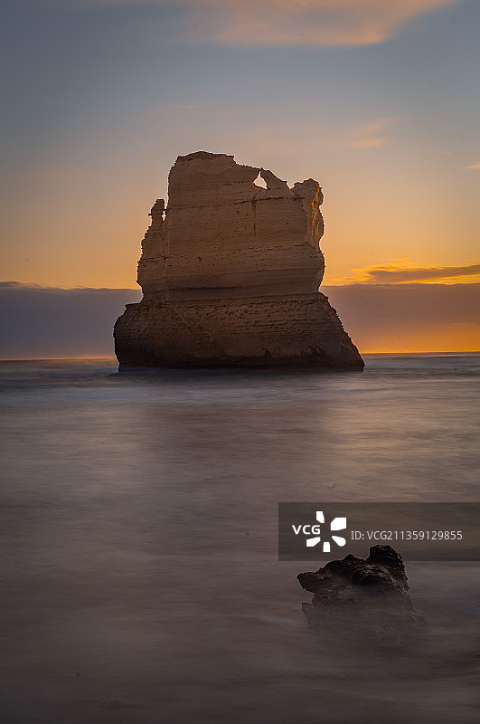 澳大利亚维多利亚州安格尔西日落时分的岩层景观图片素材