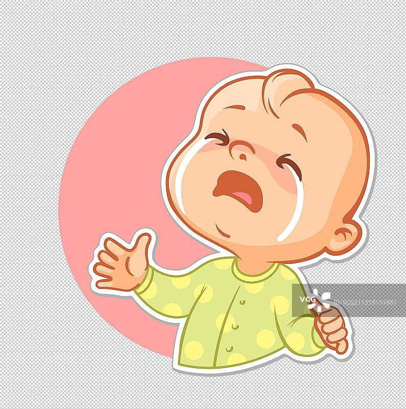漫画风婴儿哭了表情图片素材