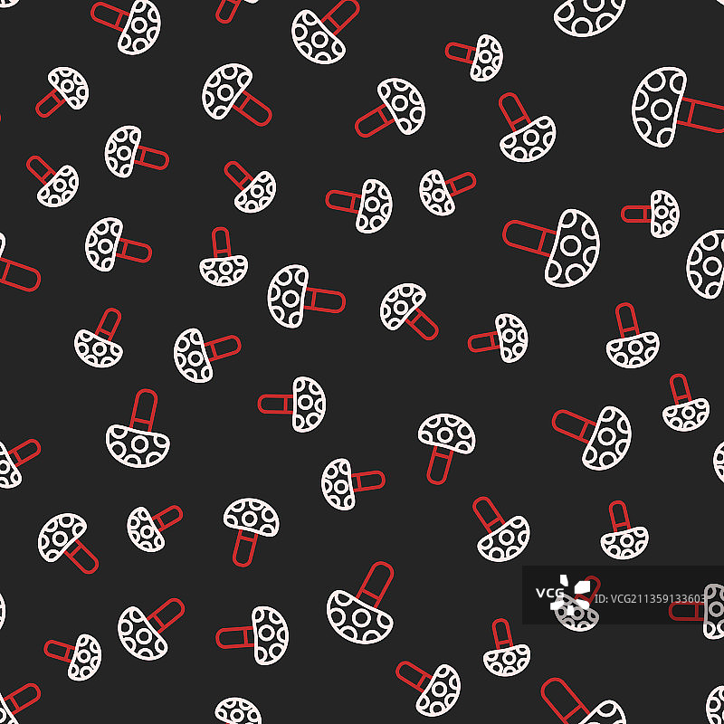 线条裸盖菇蘑菇无缝图案图片素材