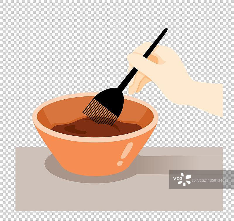 漫画风碗里的染发剂图片素材