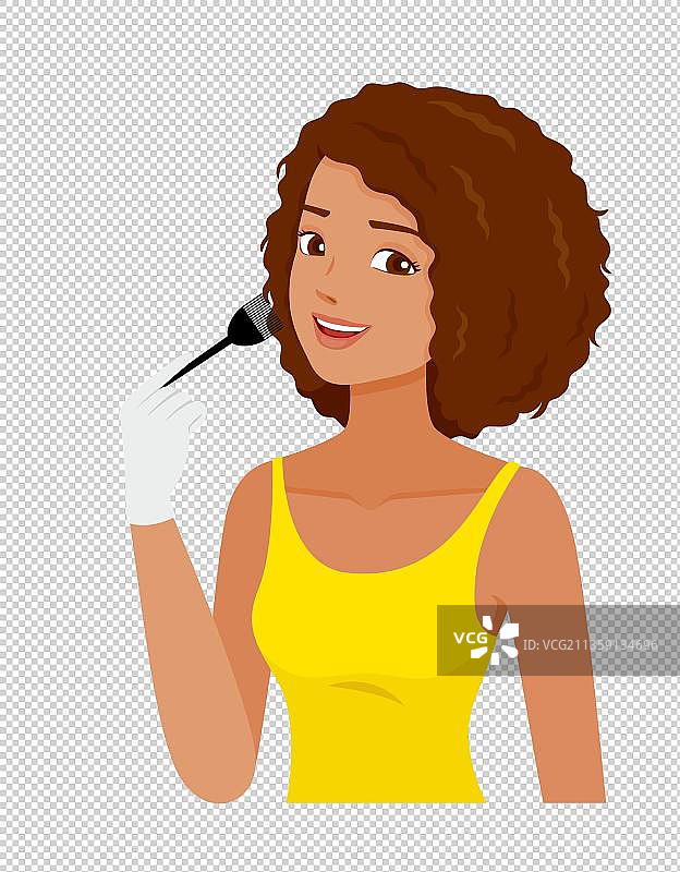 正在染头发的女孩图片素材