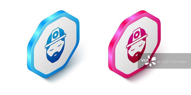 2.5D建筑工人图标（白色背景）图片素材