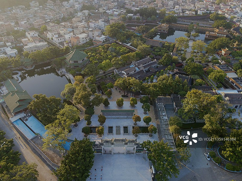 广州番禺宝墨园鸟瞰图片素材