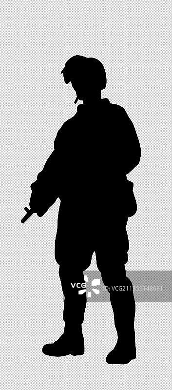 黑色军人持枪高清图图片素材