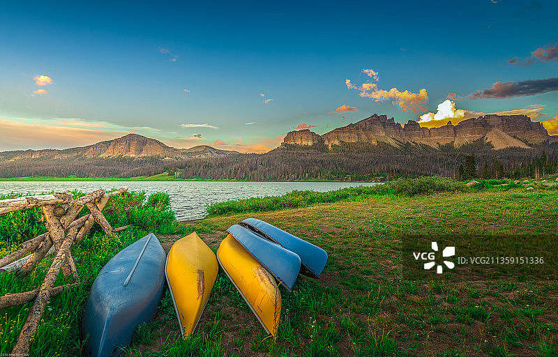 美国湖光天色美景图片素材