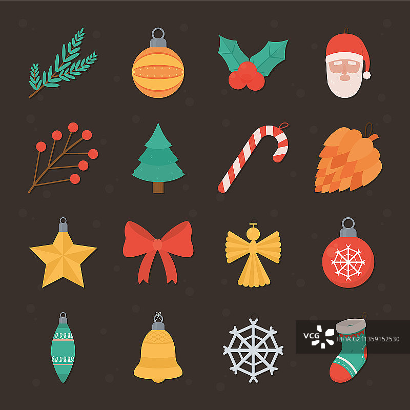圣诞节图标设置图片素材