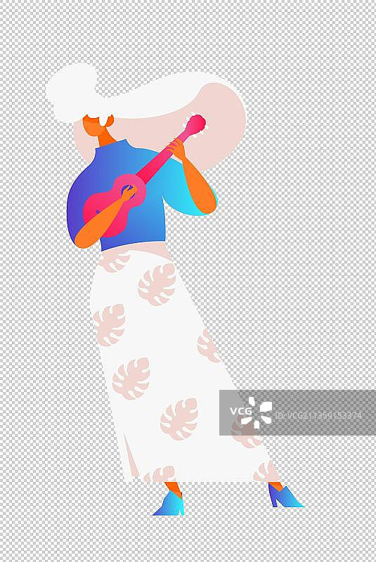 弹吉他的女孩图片素材