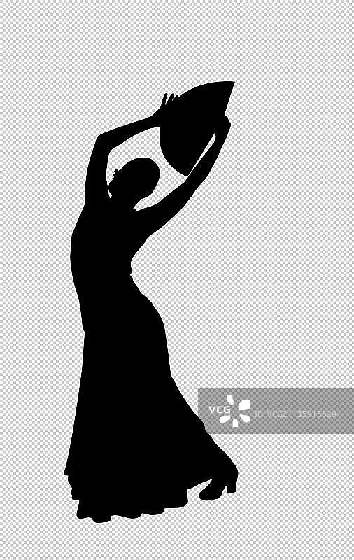 翩翩起舞的舞者剪影图片素材