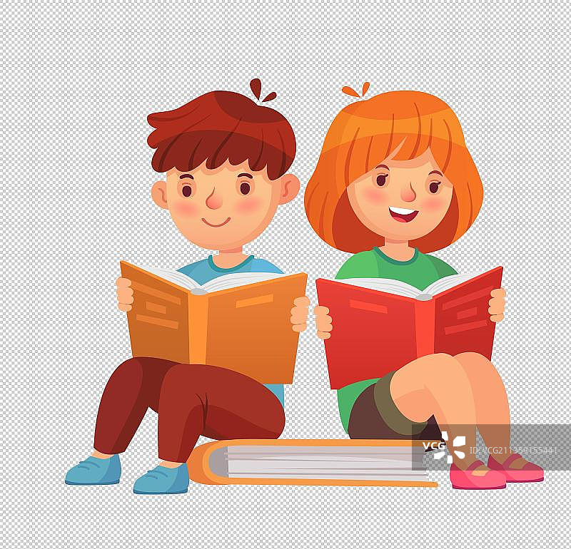 安静的看书的两个人图片素材