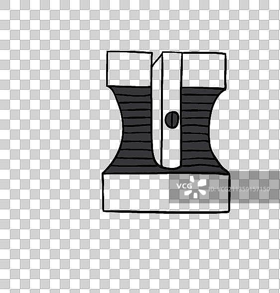 手绘卡通黑白卷笔刀图片素材