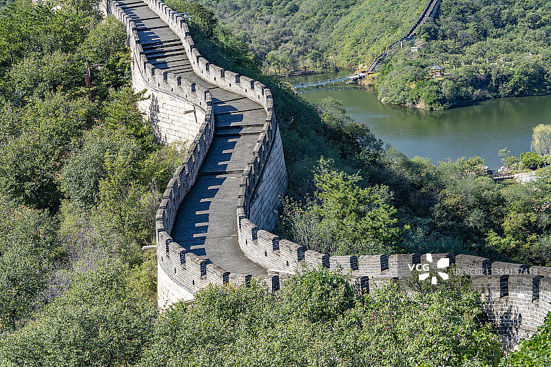 夏天黄花城水长城自然风光图片素材