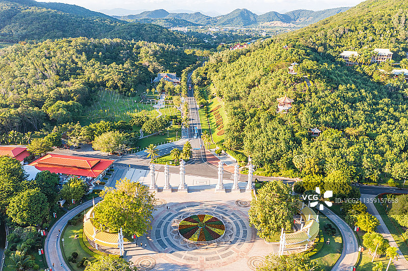 三亚市崖州区南山文化旅游景区南山寺花坛图片素材