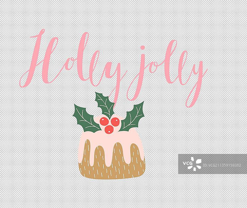 手绘卡通圣诞蛋糕图片素材