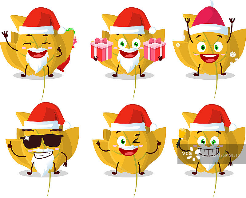 圣诞老人表情与七叶树果实图片素材