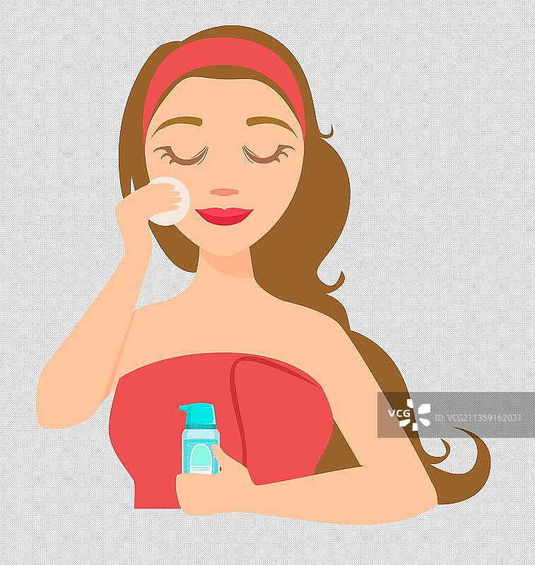 女性在护肤元素图片素材