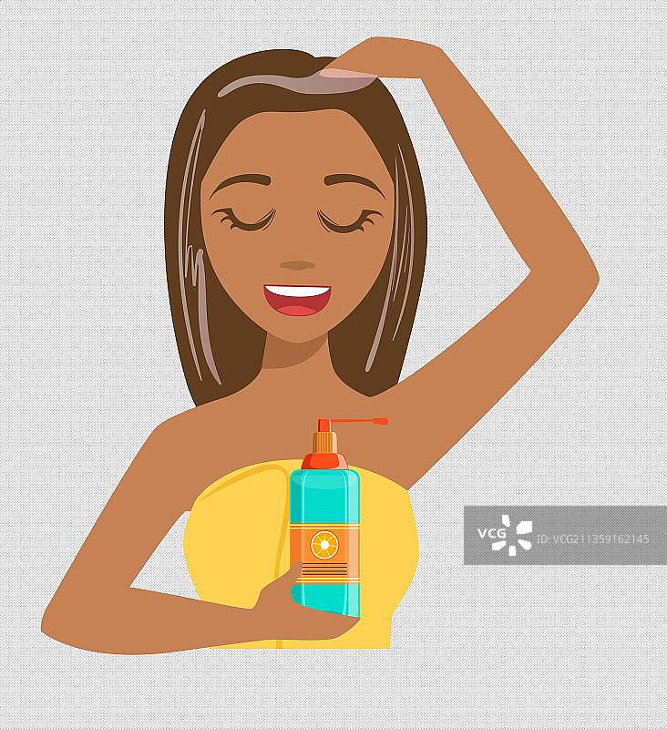 黑人女性在抹精油图片素材