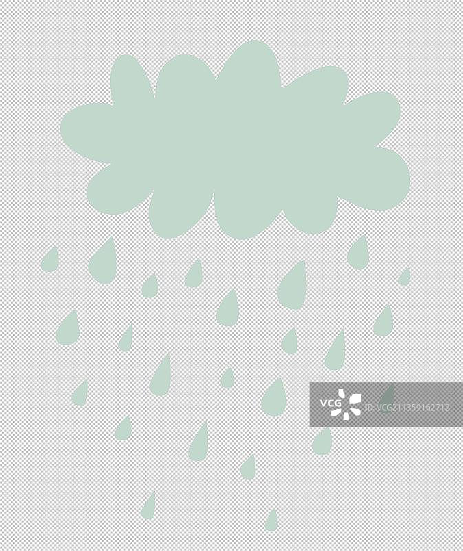 漫画风下雨天图片素材