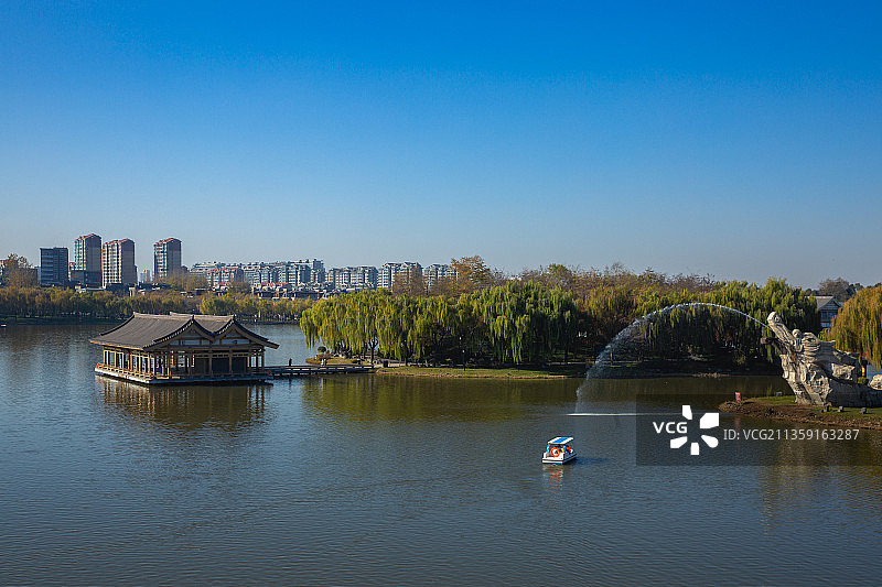 西安曲江池公园风景图片素材