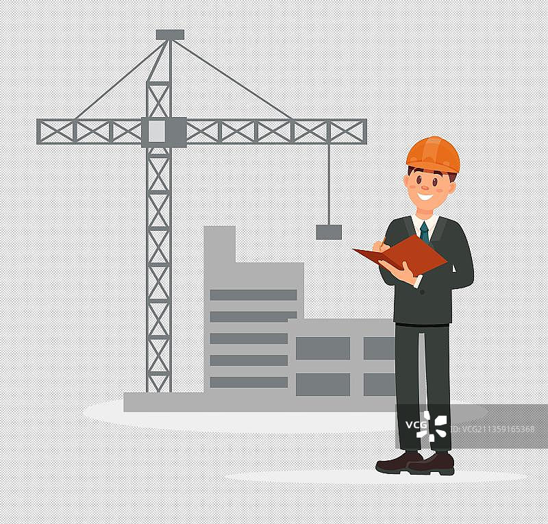 原创卡通房屋建造师图片素材