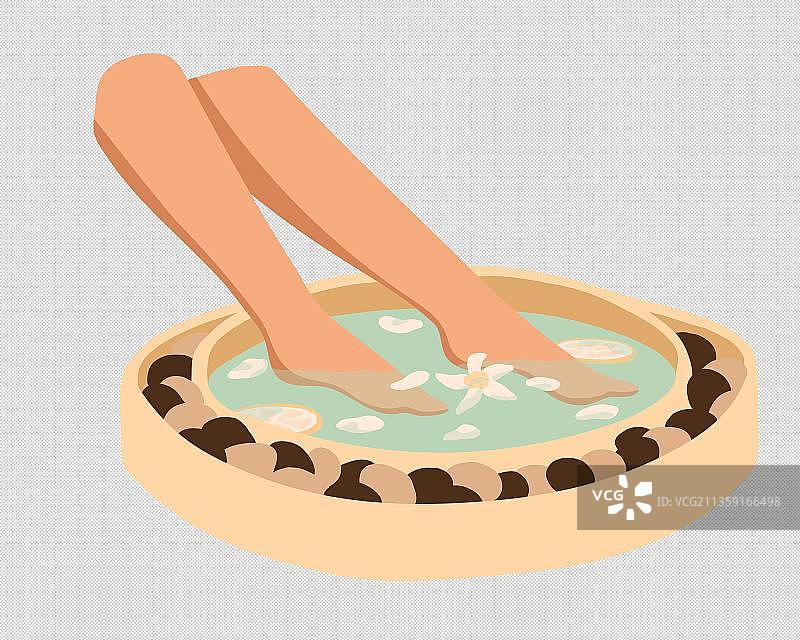 卡通泡脚的女生免抠元素图片素材