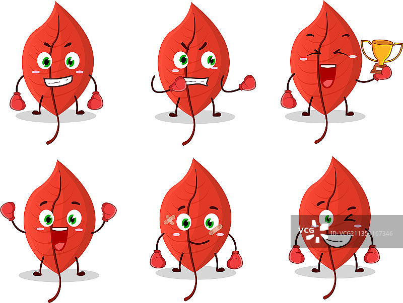 运动风欧洲鹅耳枥叶拳击运动员卡通图片素材