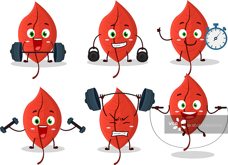 卡通风格的健康鹅耳枥树叶图片素材