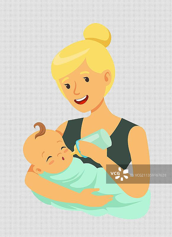 妈妈给应该喂牛奶元素图片素材