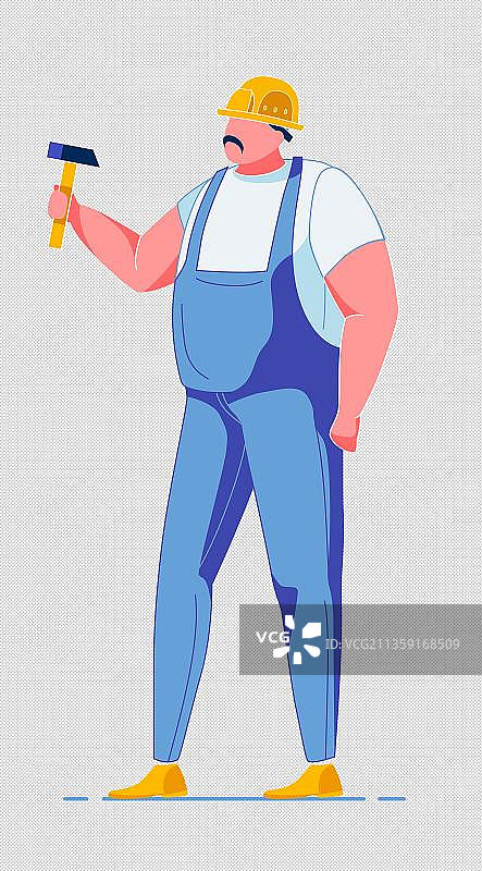 装修工人拿着榔头图片素材