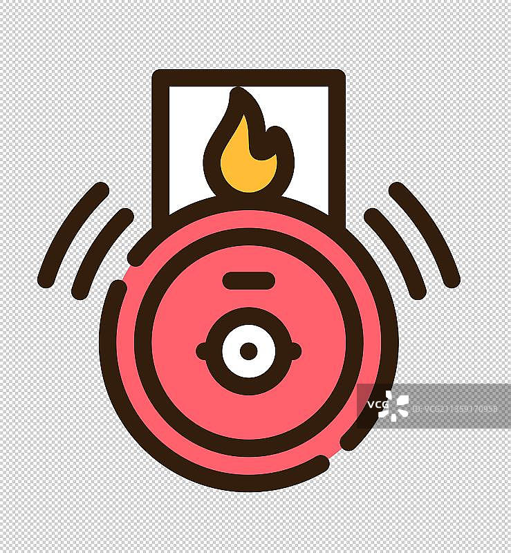 漫画风消防报警铃元素图片素材