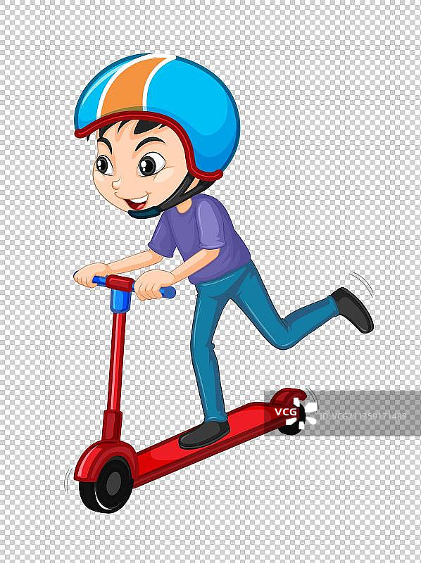 玩滑板车的小孩图片素材