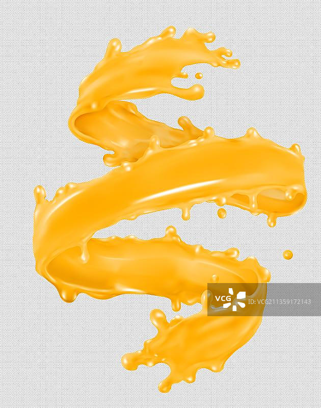 缠绕而下的橙汁图片素材