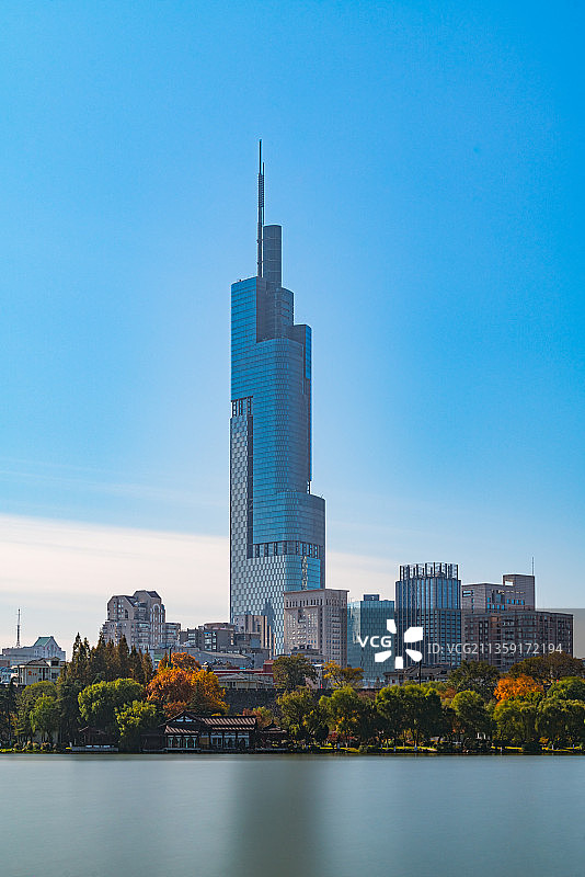 南京 玄武湖 紫峰大厦 城市风光图片素材