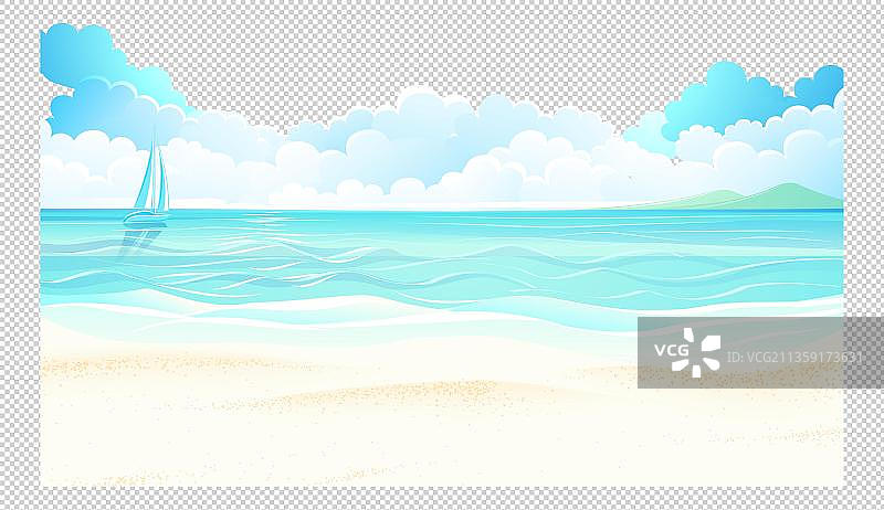 蓝色海滩背景图片素材