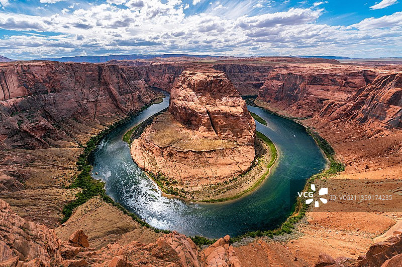 美国马蹄湾岩层航拍图片素材