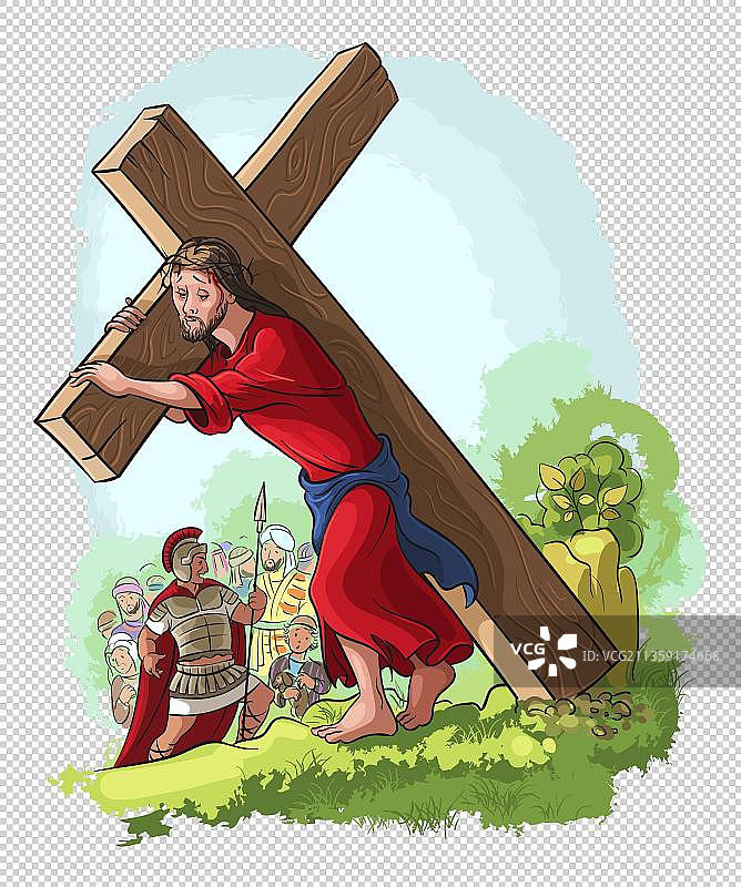 耶稣扛着十字架图片素材