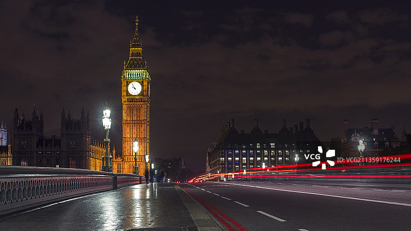 英国兰贝斯区夜景钟楼图片素材
