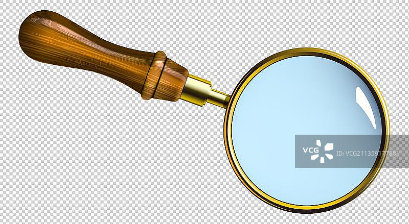 金色放大镜元素图片素材