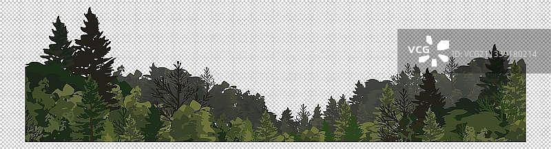 卡通森林剪影图片素材