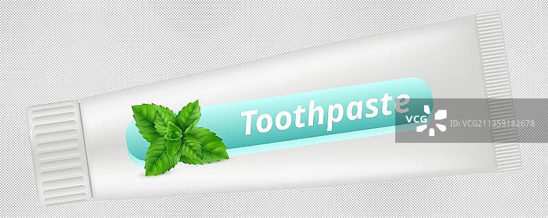 绿色清新牙膏图片素材