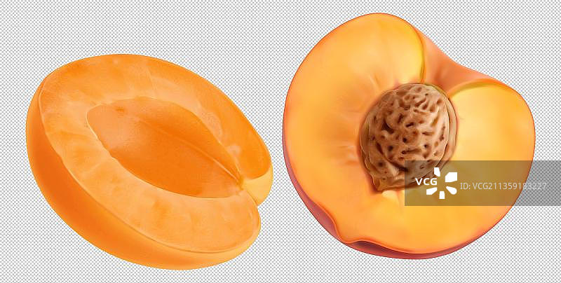 新鲜的黄桃水果元素图片素材