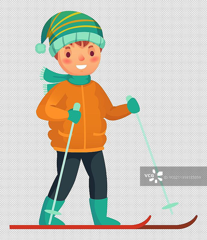 雪天滑雪装备元素图片素材