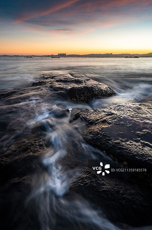 漳州大海礁石自然壁纸图片素材