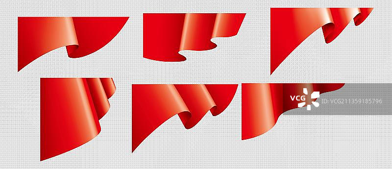 红色绸缎装饰元素图片素材