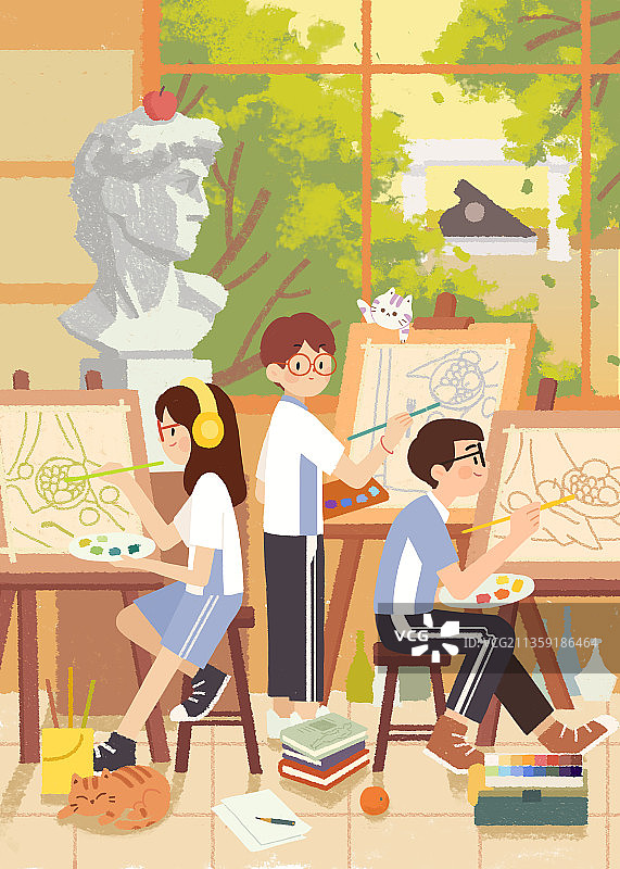 艺校美术生的日常图片素材