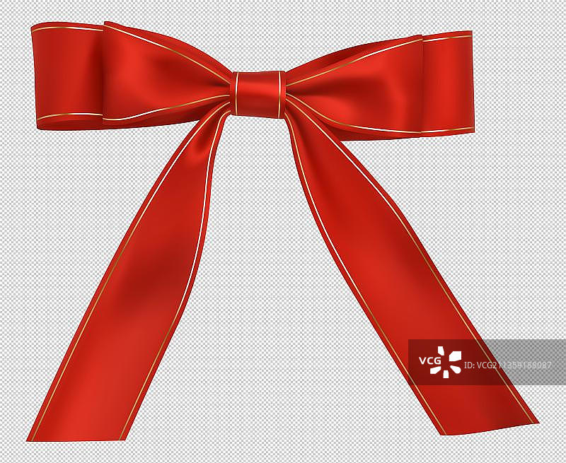 金边红色蝴蝶结图片素材