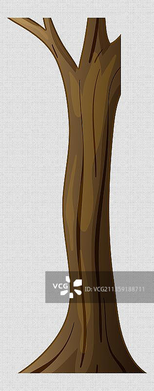 卡通一根干枯的树干图片素材