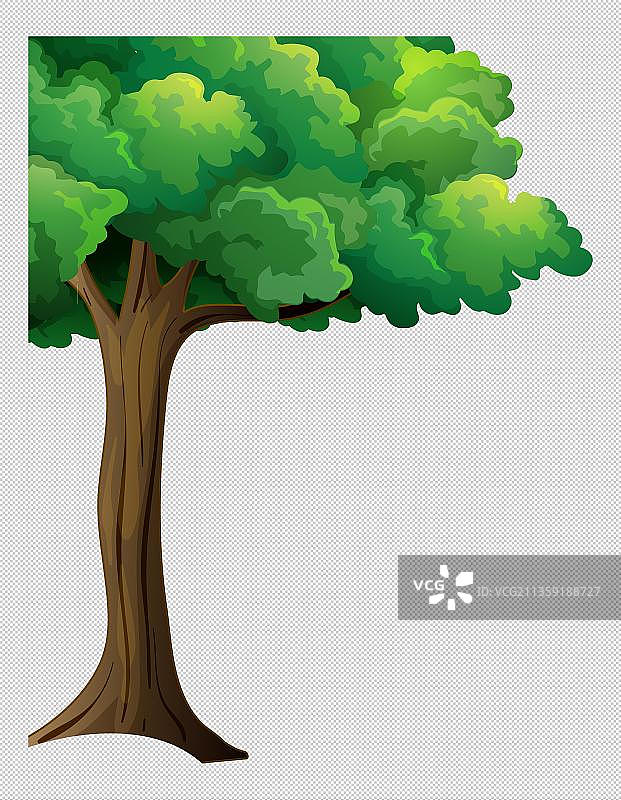 卡通一棵绿色参差大树图片素材